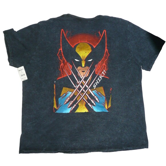 Wolverine T-Shirt Mineral Washed Mens 3XL~ X-Men NWT Snikt! Marvel Double Sided - Picture 1 of 6